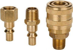 Value Collection - 3 Piece 1/4" Body 1/4 NPT 145 psi ARO Pneumatic Coupling Plug Set - USA Tool & Supply