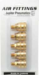 Value Collection - 5 Piece 1/4" Body 1/4 NPT 145 psi Brass ARO Pneumatic Coupling Plug Set - USA Tool & Supply