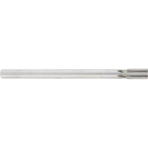 Made in USA - 5/8" Diam, 9/16" Max Diam Straight Shank, 1-1/4" Flute Length, Machine Expansion Reamer - Straight Flute, 9" OAL, Right Hand Cut, 6 Flutes, Carbide-Tipped, Bright Finish - USA Tool & Supply