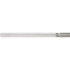 Made in USA - 5/8" Diam, 9/16" Max Diam Straight Shank, 1-1/4" Flute Length, Machine Expansion Reamer - Straight Flute, 9" OAL, Right Hand Cut, 6 Flutes, Carbide-Tipped, Bright Finish - USA Tool & Supply