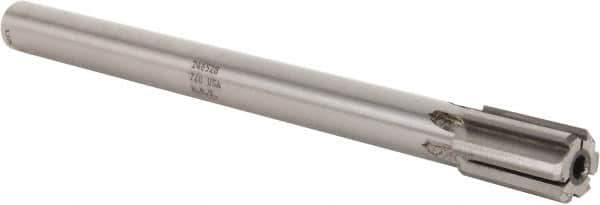 Made in USA - 7/8" Diam, 3/4" Max Diam Straight Shank, 1-1/2" Flute Length, Machine Expansion Reamer - Straight Flute, 10" OAL, Right Hand Cut, 6 Flutes, Carbide-Tipped, Bright Finish - USA Tool & Supply