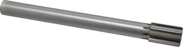 Made in USA - 1-1/4" Diam, 1" Max Diam Straight Shank, 1-7/8" Flute Length, Machine Expansion Reamer - Straight Flute, 11-1/2" OAL, Right Hand Cut, 8 Flutes, Carbide-Tipped, Bright Finish - USA Tool & Supply