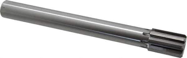 Made in USA - 1-1/2" Diam, 1-1/4" Max Diam Straight Shank, 2-1/8" Flute Length, Machine Expansion Reamer - Straight Flute, 12-1/2" OAL, Right Hand Cut, 8 Flutes, Carbide-Tipped, Bright Finish - USA Tool & Supply