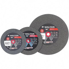 WALTER Surface Technologies - 80 Grit Aluminum Oxide Bench & Pedestal Grinding Wheel - 8" Diam x 1" Hole x 1" Thick, 3600 Max RPM, Fine Grade, Vitrified Bond - USA Tool & Supply