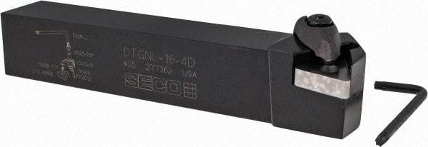 Seco - DTGN, Left Hand Cut, 1" Shank Height x 1" Shank Width, Negative Rake Indexable Turning Toolholder - 6" OAL, TN..43. Insert Compatibility, Series Clamp Lock - USA Tool & Supply