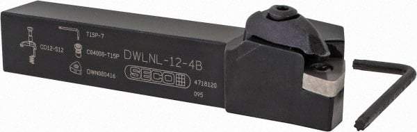 Seco - DWLN, Left Hand Cut, 3/4" Shank Height x 3/4" Shank Width, Negative Rake Indexable Turning Toolholder - 4-1/2" OAL, WN..43. Insert Compatibility, Series Clamp Lock - USA Tool & Supply