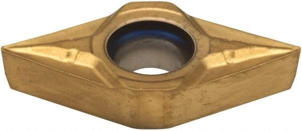 Seco - DCMT21.50.5 F1 Grade TS2000 Carbide Turning Insert - TiAlN/TiN Finish, 55° Diamond, 1/4" Inscr Circle, 3/32" Thick, 0.0078" Corner Radius - USA Tool & Supply