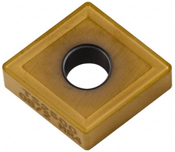 Seco - CNMG542 MR4 Grade TS2500 Carbide Turning Insert - TiAlN/TiN Finish, 80° Diamond, 5/8" Inscr Circle, 1/4" Thick, 1/32" Corner Radius - USA Tool & Supply