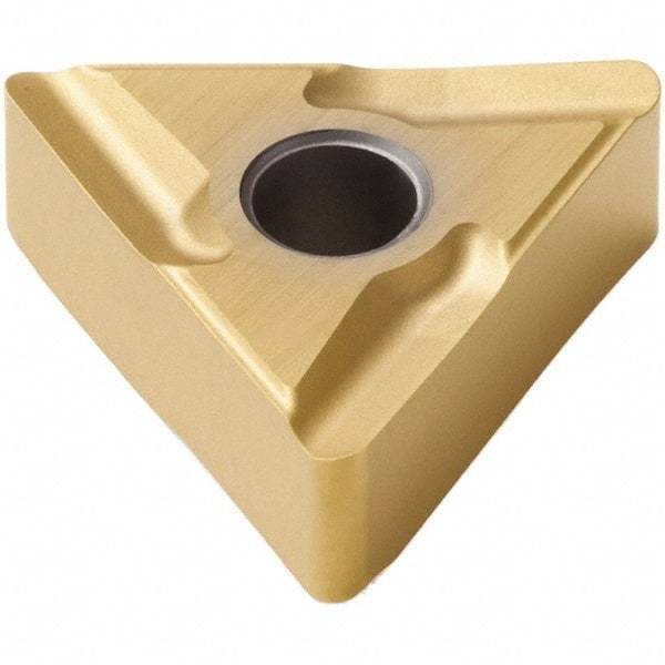 Seco - TNMG331 UX Grade TS2500 Carbide Turning Insert - TiAlN/TiN Finish, 60° Triangle, 3/8" Inscr Circle, 3/16" Thick, 1/64" Corner Radius - USA Tool & Supply