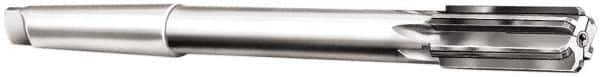 Made in USA - 9/16" Diam, 1MT Morse Taper Shank, 1-1/8" Flute Length, Machine Expansion Reamer - Straight Flute, 8" OAL, Right Hand Cut, 6 Flutes, Carbide-Tipped, Bright Finish - USA Tool & Supply