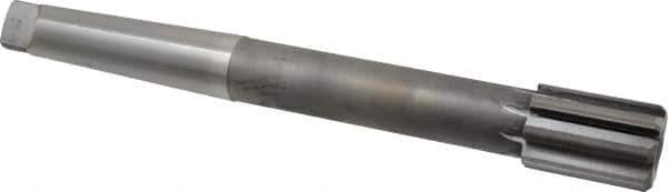 Made in USA - 1-1/2" Diam, 4MT Morse Taper Shank, 2-1/8" Flute Length, Machine Expansion Reamer - Straight Flute, 12-1/2" OAL, Right Hand Cut, 8 Flutes, Carbide-Tipped, Bright Finish - USA Tool & Supply