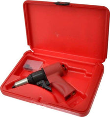 HUCK - 1/8 to 1/4" Pneumatic Rivet Tool Kit - Includes Riveter, 4 Nose Pieces - USA Tool & Supply