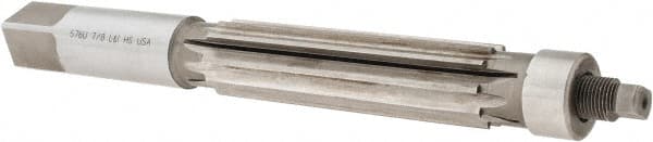 Made in USA - 7/8" Reamer Diam, 0.8700" Diam Straight Shank, 3-5/16" Flute Length, Hand Expansion Reamer - USA Tool & Supply