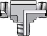 Parker - 3/4" OD, Steel Zinc Plated Male Branch Tee - 4,000 Max Working psi, O-Ring Face Seal/NPTF Ends - USA Tool & Supply