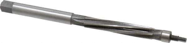 Made in USA - 5/16" Reamer Diam, Straight Shank, 1-3/4" Flute Length, Hand Expansion Reamer - Spiral Flute, 4" OAL, Left Hand Spiral, Right Hand Cut, 6 Flutes, High Speed Steel - USA Tool & Supply
