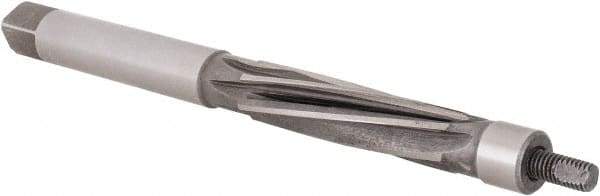 Made in USA - 7/16" Reamer Diam, Straight Shank, 1-3/4" Flute Length, Hand Expansion Reamer - Spiral Flute, 4-1/2" OAL, Left Hand Spiral, Right Hand Cut, 6 Flutes, High Speed Steel - USA Tool & Supply