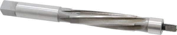 Made in USA - 1/2" Reamer Diam, Straight Shank, 1-13/16" Flute Length, Hand Expansion Reamer - Spiral Flute, 5" OAL, Left Hand Spiral, Right Hand Cut, 6 Flutes, High Speed Steel - USA Tool & Supply