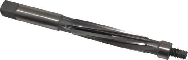 Made in USA - 19/32" Reamer Diam, 0.5575" Diam Straight Shank, 2-1/8" Flute Length, Hand Expansion Reamer - Spiral Flute, 6" OAL, Left Hand Spiral, Right Hand Cut, High Speed Steel - USA Tool & Supply
