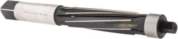 Made in USA - 15/16" Reamer Diam, Straight Shank, 3-9/16" Flute Length, Hand Expansion Reamer - Spiral Flute, 7-7/8" OAL, Left Hand Spiral, Right Hand Cut, 8 Flutes, High Speed Steel - USA Tool & Supply