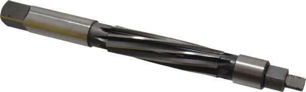 Made in USA - 1" Reamer Diam, Straight Shank, 3-3/4" Flute Length, Hand Expansion Reamer - Spiral Flute, 8-3/8" OAL, Left Hand Spiral, Right Hand Cut, 8 Flutes, High Speed Steel - USA Tool & Supply