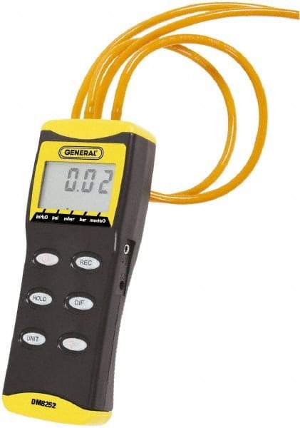 General - 2 Max psi, 0.3% Accuracy, External Thread Differential Pressure Manometer - 1/2 Inch Thread, 2 Maximum PSI, 52 Inch Water Column, Low Differential Pressure Switches - USA Tool & Supply