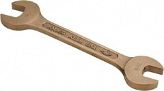 Ampco - 11/16" x 7/8" Nonsparking Open End Wrench - 8" OAL, Double End, Plain Finish, 15° Head Angle - USA Tool & Supply