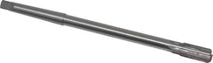 Made in USA - 1/2" Diam, 7/16" Max Diam 1MT Morse Taper Shank, 1" Flute Length, Machine Expansion Reamer - Straight Flute, 8" OAL, Right Hand Cut, 6 Flutes, High Speed Steel, Bright Finish - USA Tool & Supply