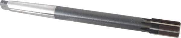Made in USA - 27/32" Diam, 5/8" Max Diam 2MT Morse Taper Shank, 1-3/8" Flute Length, Machine Expansion Reamer - Straight Flute, 9-1/2" OAL, Right Hand Cut, 8 Flutes, High Speed Steel, Bright Finish - USA Tool & Supply