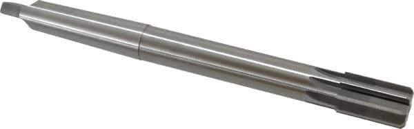 Made in USA - 1-1/32" Diam, 7/8" Max Diam 3MT Morse Taper Shank, 1-5/8" Flute Length, Machine Expansion Reamer - Straight Flute, 10-1/2" OAL, Right Hand Cut, 8 Flutes, High Speed Steel, Bright Finish - USA Tool & Supply