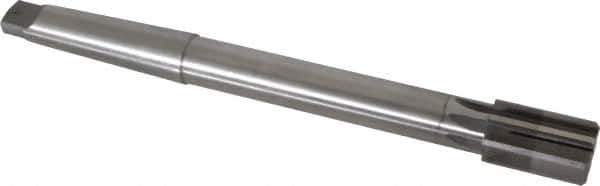 Made in USA - 1-1/8" Diam, 7/8" Max Diam 3MT Morse Taper Shank, 1-3/4" Flute Length, Machine Expansion Reamer - Straight Flute, 11" OAL, Right Hand Cut, 8 Flutes, High Speed Steel, Bright Finish - USA Tool & Supply
