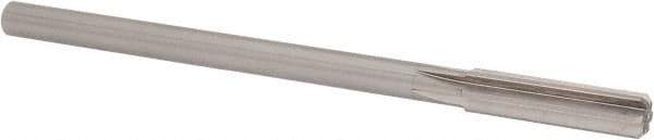 Made in USA - 0.4365" Cobalt 6 Flute Chucking Reamer - Straight Flute, 0.373" Straight Shank, 1-3/4" Flute Length, 7" OAL - USA Tool & Supply