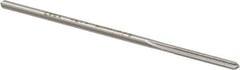 Made in USA - 1/8" Cobalt 4 Flute Chucking Reamer - Straight Flute, 0.119" Straight Shank, 7/8" Flute Length, 3-1/2" OAL - USA Tool & Supply