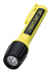 Streamlight - White LED Bulb, 30 Lumens, Mini Flashlight - Black, Yellow Plastic Body, 3 N Alkaline Batteries Included - USA Tool & Supply