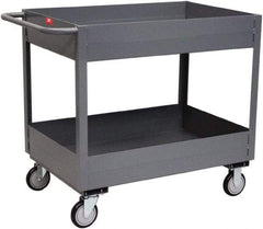 Jamco - 1,200 Lb Capacity, 18" Wide x 30" Long x 35" High Service Cart - 2 Shelf, Steel, Rubber Casters - USA Tool & Supply