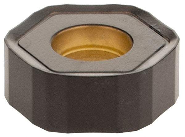 Kennametal - HNPJ43 Grade KCPK30 Carbide Milling Insert - TiN/TiCN/Al2O3 Finish, 0.1731" Thick, 12mm Inscribed Circle, 1mm Corner Radius - USA Tool & Supply