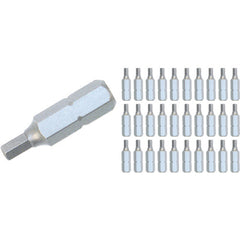 Hex Contractor Grade Insert Bit 2.5mm × 25mm (30 Piece Bulk Pack) - USA Tool & Supply