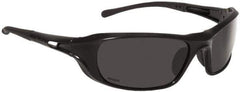 bolle SAFETY - Polarized Gray Lenses, Framed Safety Glasses - Scratch Resistant, Black Nylon Frame, Wrap Around - USA Tool & Supply