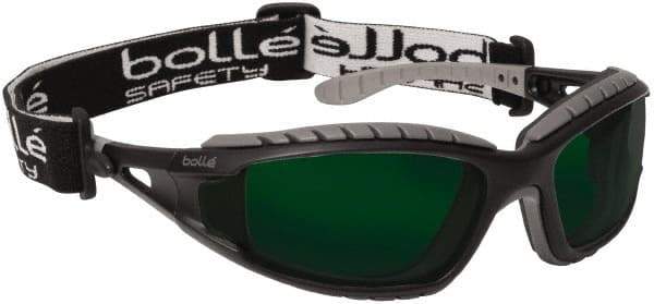 bolle SAFETY - Green Lenses, Framed Welding Glasses - Scratch Resistant, Black/Gray Polycarbonate Frame, Over the Glasses - USA Tool & Supply