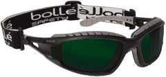 bolle SAFETY - Green Lenses, Framed Welding Glasses - Scratch Resistant, Black/Gray Polycarbonate Frame, Over the Glasses - USA Tool & Supply
