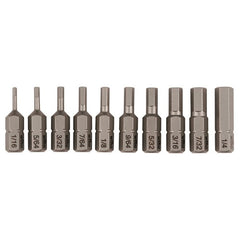 10PC HEX INSERT BIT SET - USA Tool & Supply