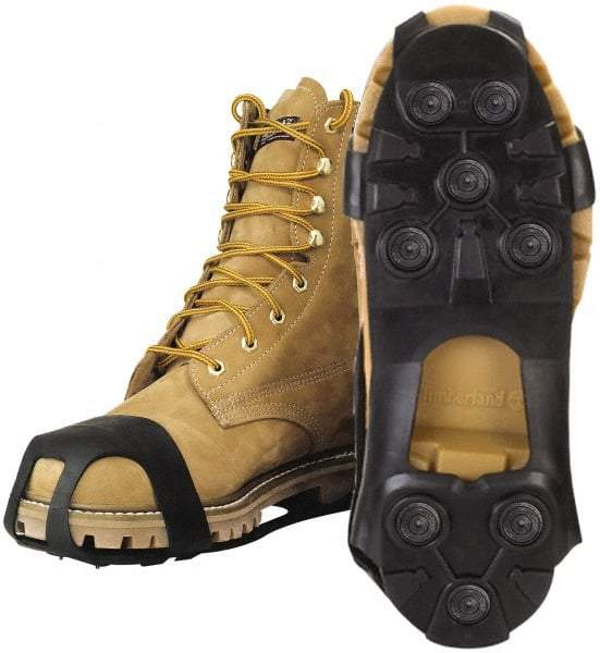 Winter Walking - Size 2XL, (Women's Size XL) Overshoe Cleat - Grit Traction, Gray - USA Tool & Supply