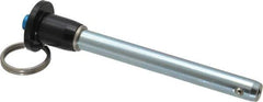 Gibraltar - 5/16" Diam, 2-1/2" Usable Length, Button Handle, Quick Release Pin - Grade 4130 Steel, Zinc-Plated Finish - USA Tool & Supply