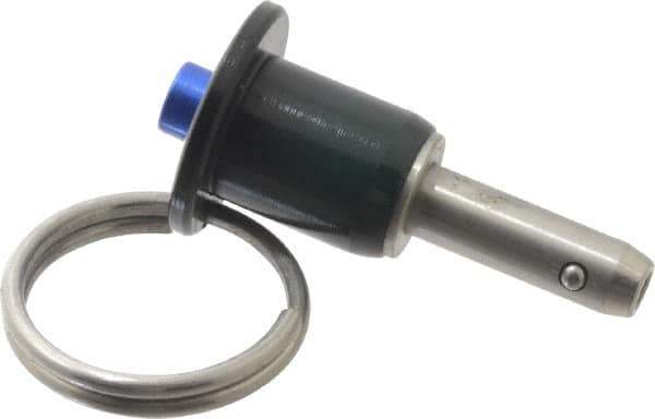 Gibraltar - 1/4" Diam, 1/2" Usable Length, Button Handle, Quick Release Pin - Grade 304 Stainless Steel, Bright Finish - USA Tool & Supply
