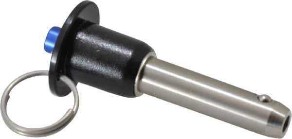 Gibraltar - 1/2" Diam, 1-1/2" Usable Length, Button Handle, Quick Release Pin - Grade 304 Stainless Steel, Bright Finish - USA Tool & Supply