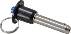 Gibraltar - 1/2" Diam, 1-1/2" Usable Length, Button Handle, Quick Release Pin - Grade 304 Stainless Steel, Bright Finish - USA Tool & Supply