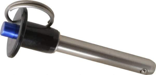 Gibraltar - 3/8" Diam, 2" Usable Length, Button Handle, Quick Release Pin - Grade 304 Stainless Steel, Bright Finish - USA Tool & Supply