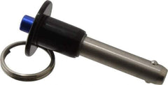 Gibraltar - 3/8" Diam, 1-1/4" Usable Length, Button Handle, Quick Release Pin - Grade 304 Stainless Steel, Bright Finish - USA Tool & Supply