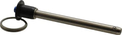 Gibraltar - 5/16" Diam, 3" Usable Length, Button Handle, Quick Release Pin - Grade 304 Stainless Steel, Bright Finish - USA Tool & Supply