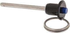 Gibraltar - 3/16" Diam, 2" Usable Length, Button Handle, Quick Release Pin - Grade 17-4 Stainless Steel, Bright Finish - USA Tool & Supply