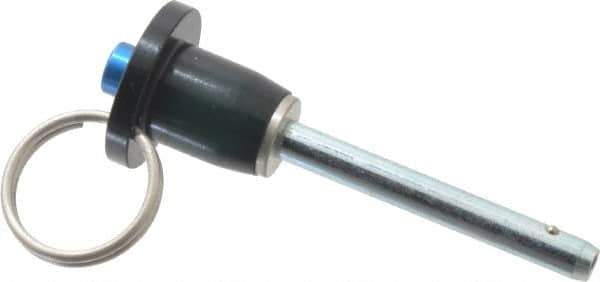 Gibraltar - 3/16" Diam, 1-1/4" Usable Length, Button Handle, Quick Release Pin - Grade 4130 Steel, Zinc-Plated Finish - USA Tool & Supply